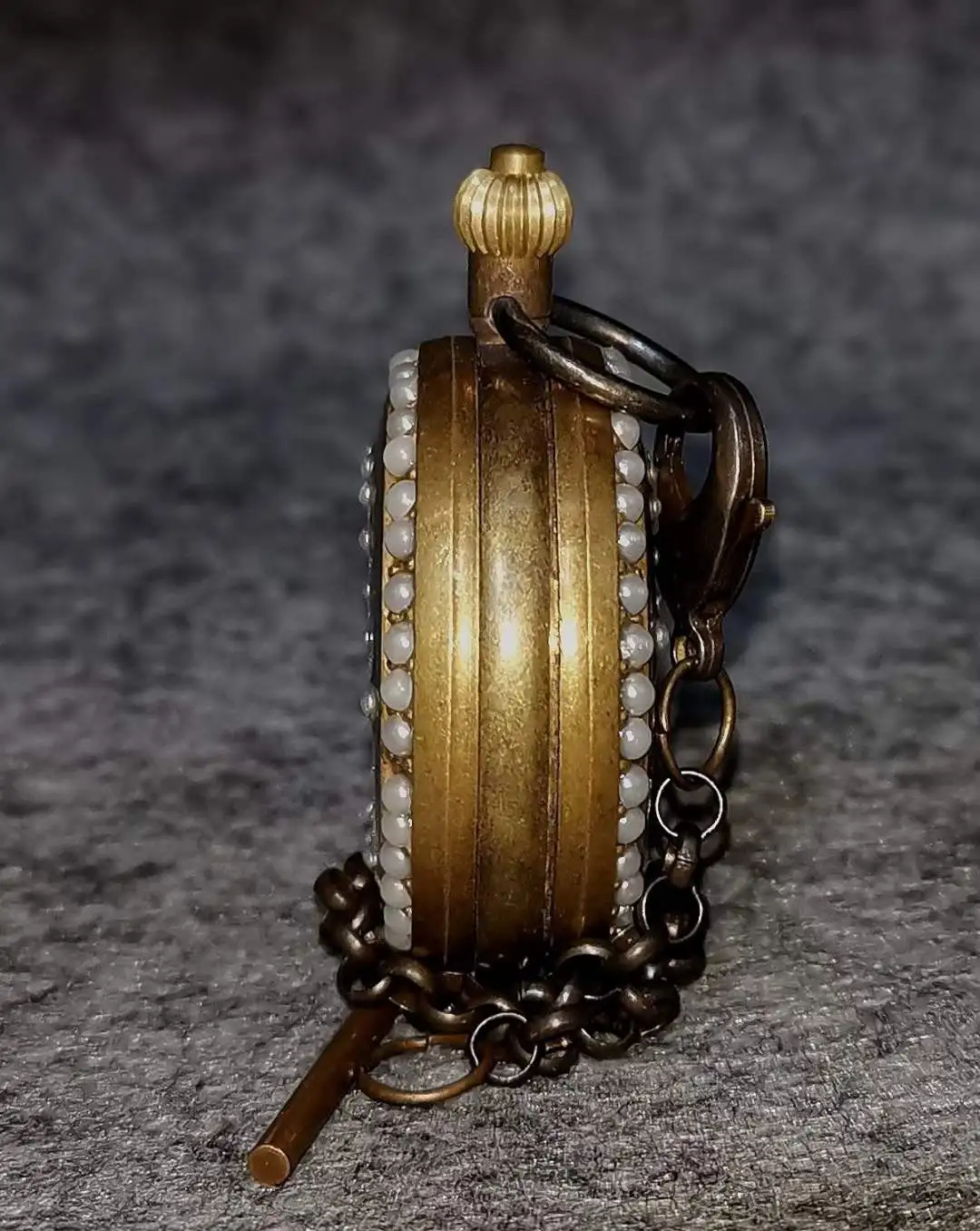 Good Working Function Pocket Watch Diameter 5cm double opening mechanical clock weight 1125 grams