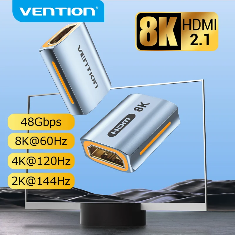 Vention 8K Hdmi Extender Hdmi Femmina A Femmina Connettore 8 K60Hz Hdmi 2.1 Accoppiatore Adattatore Di Estensione Per Ps4 Hdtv Roku Tv Stick Pc