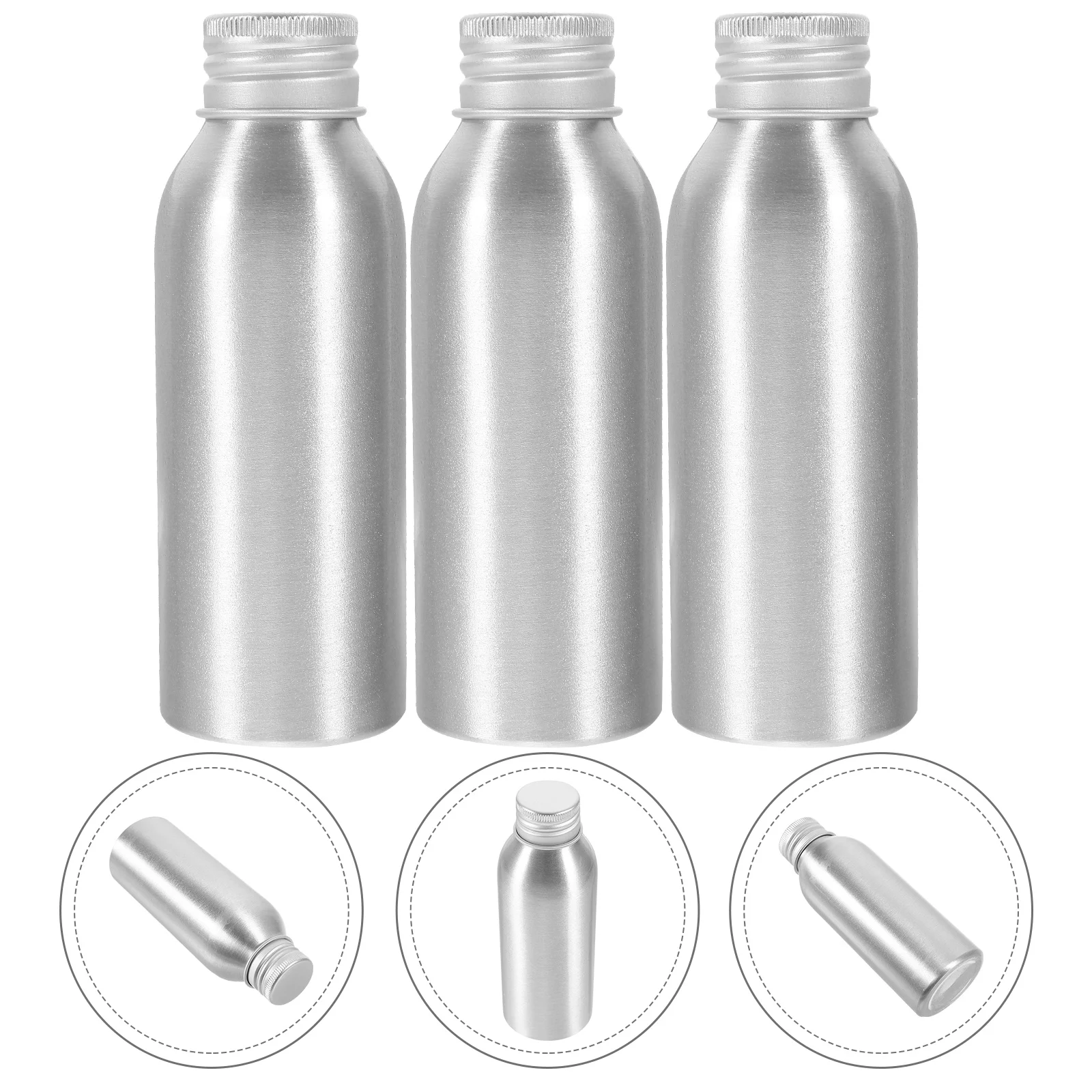 

3 Sets Container Aluminum Bottle Travel Perfume Drink Dispenser Shampoo Bottles