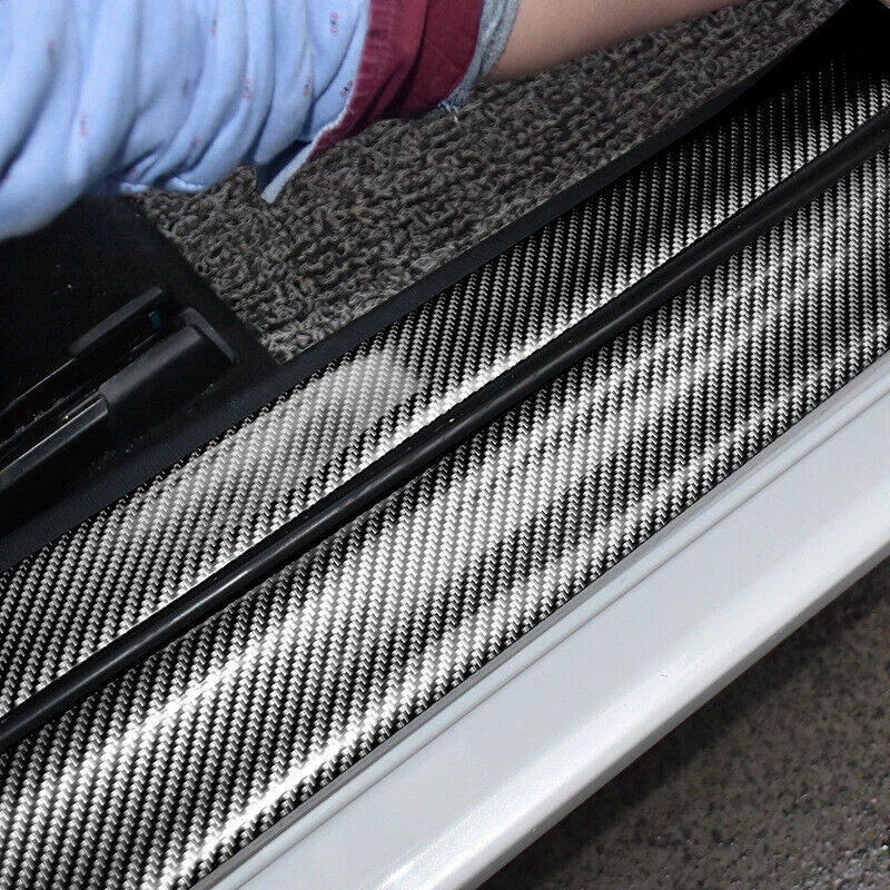 

Car Sticker Carbon Fiber Doorsill Bumper Threshold Step Protector Guard Strip Stickers Anti Scratch Strips Film Universal