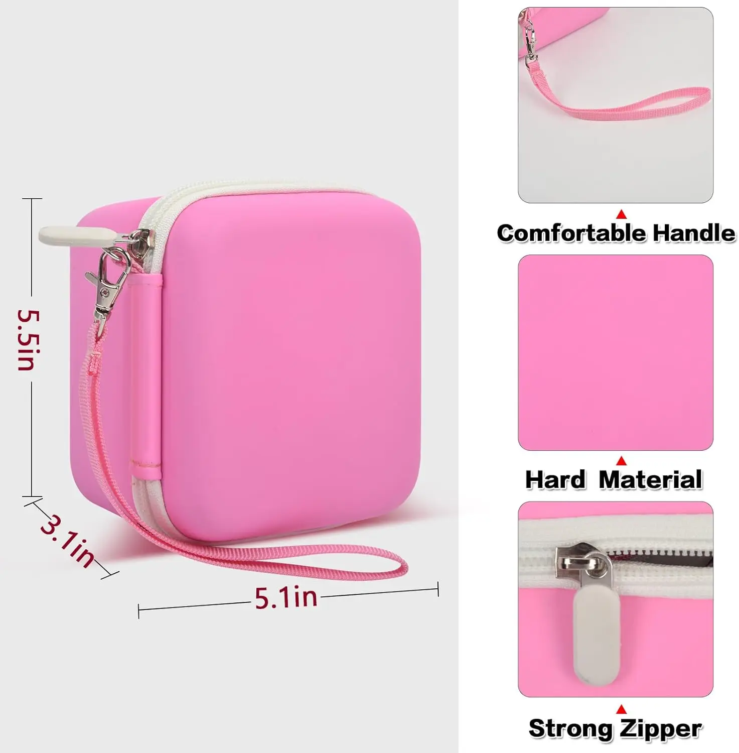 Étui pour appareil photo pour enfants, compatible avec l'appareil photo instantané pour enfants, sac de rangement pour caméras vidéo numériques pour filles, tout-petit