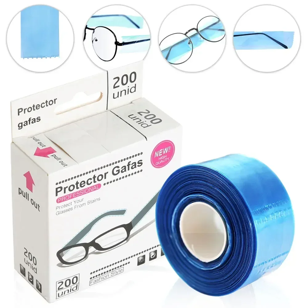 200ps/Box Disposable Glasses Leg Sleeves Cover Hairdressing DIY Barber Hair Coloring Styling Tool Eyeglasses Protector Accessory glasses anti slip sleeve