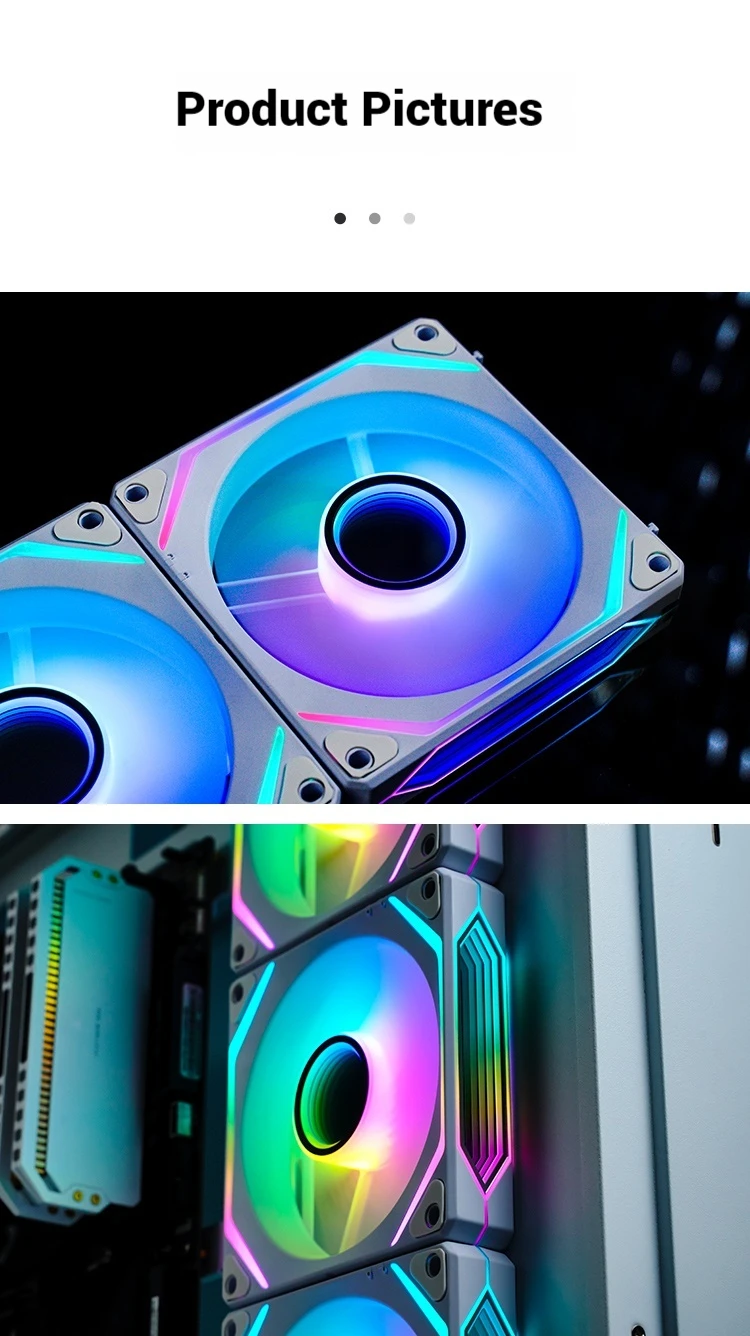 ZL-120 3 IN 1 ARGB PC Case Fan 120mm 4PIN PWM Temperature Control 3PIN ARGB CPU