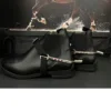 1 Pair English Spurs with Straps for Women Zinc Alloy Chrome Plated Equestrian Spurs Round Spurs with Rhinestone 6