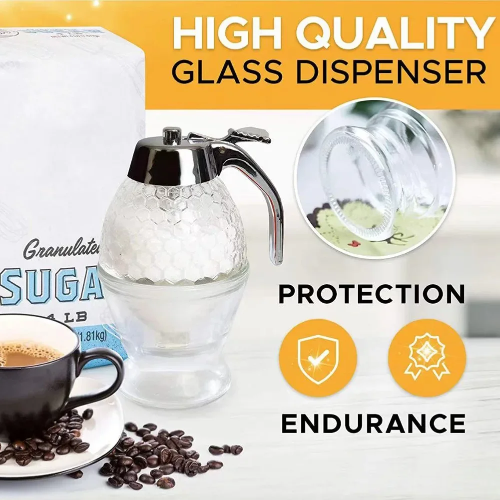Honey Dispenser Extruder Juice Dispenser Bottle Jar Honeypot Honey Syrup Press Type Lower Spear Storage Tank cocina syrup dispenser