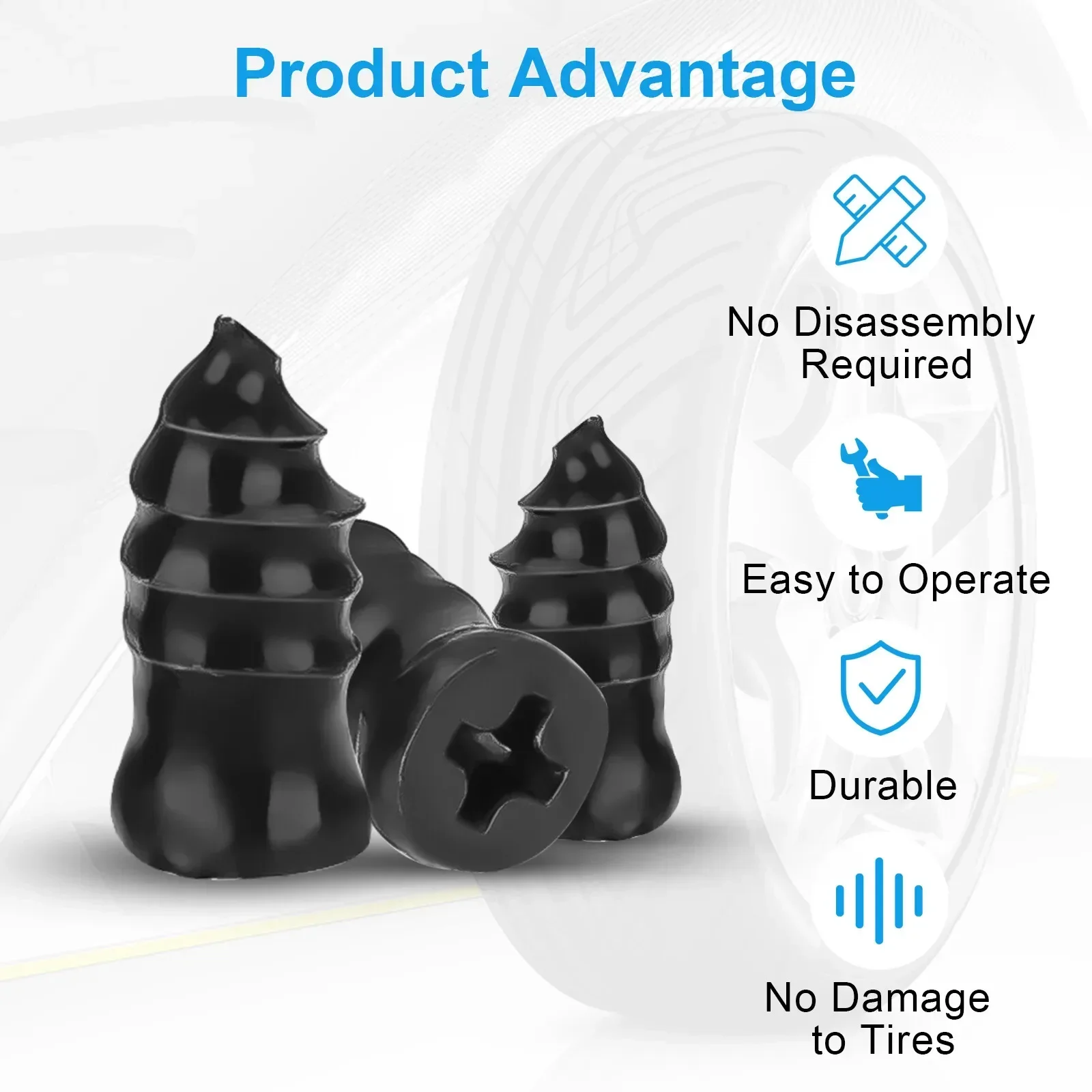 60/100개 고무 타이어 못, 오토바이 펑크 수리 키트(스크류드라이버, 진공 타이어 고무 못 포함) 타이어 수리 도구