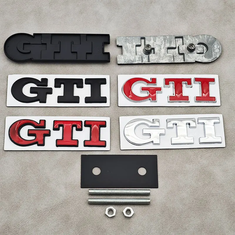 3D 메탈 GTI 로고 그릴 엠블럼 자동차 전면 배지 (폭스바겐 골프 MK3 MK4 MK5 폴로 파사트 티구안 제타 T-Roc 캐디 용)