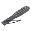 30cm Black Leather Paddle Riding Crops Flogger Horsewhips Punk Rivet Inlay Spikes Leather Spanking Paddle Slapper Riding Spurs 1
