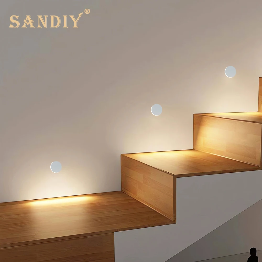 Sandiy Led Step Light Lampada Da Parete Da Incasso Illuminazione Per Scale Rotonde Apparecchio Impermeabile Per Interni Ed Esterni Per Bagno Yard Balc