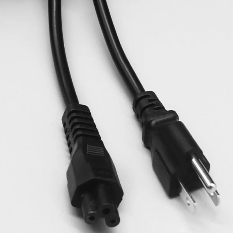 כבל חשמל עם מתאם US Plug 3 Pin Prong C5 Cloverleaf כבל חשמל אמריקאי ארה"ב באורך 1.2 מטר או 4 רגלים למחשבים ניידים ומחשבים ניידים