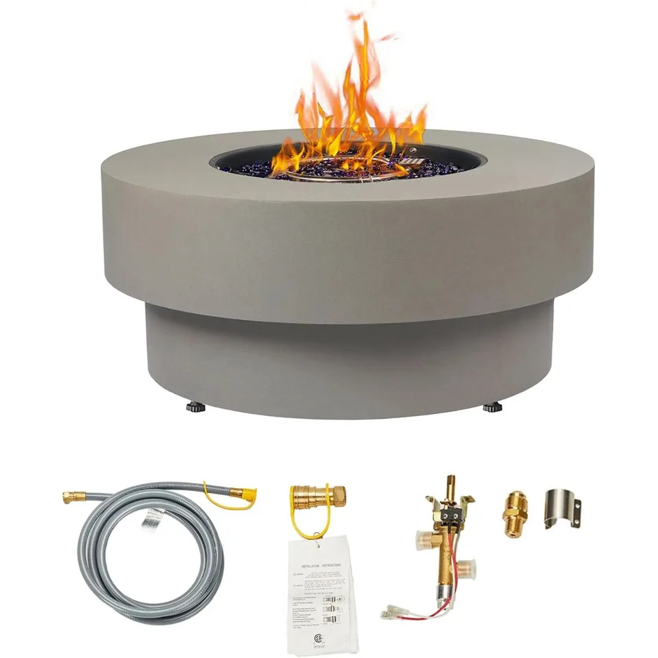 32 Inch Outdoor Gas Fire Pit Table with Conversion Kit