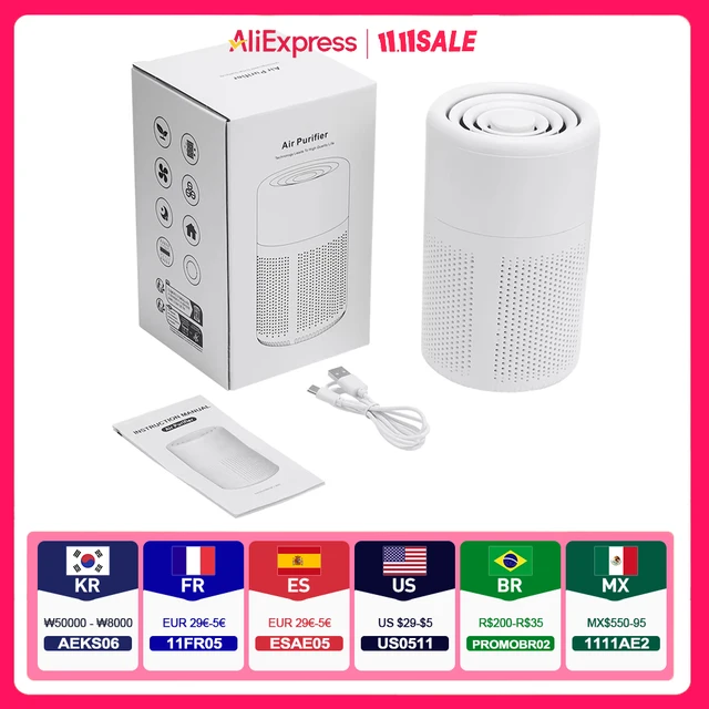 Purificateur d'air domestique purificateur d'air Portable Mini purificateur d'air de bureau avec filtre HEPA désodorisant purificateur d'air pour le bureau à domicile 1