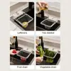 Foldable Sink Storage Stand Dish Towel Hanging Rack Foldable Sink Strainer Set with Suction Cup Draining Rack Kitchen for Sink 3