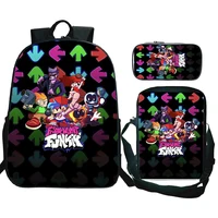 3pcs Friday Night Funkin Backpack with Crossbody Bag Cartoon Pen Case Kawaii Girls Boys Children Rucksack Kids Teenagers Bag 1