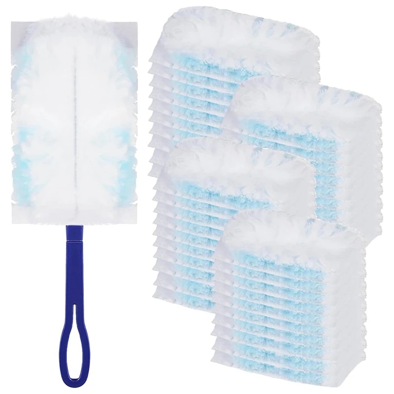 Duster With 1 Handle Dust Magnet Refill Pack Dirt Electrostatic Dust Wiper For Household School Office 42 Pieces