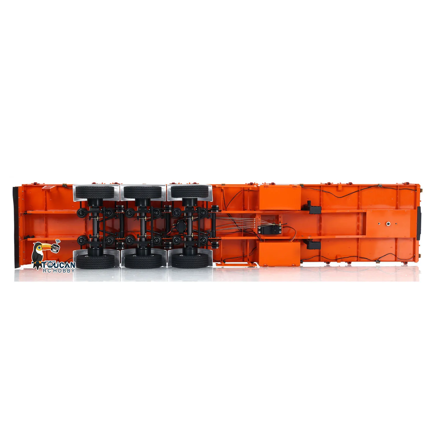 1/14 3 Axles Metal Semi Trailer Spare Parts Accessories for Toy Radio Control Tractor Car RC Dump Trucks Vehicle Model THZH1997 5