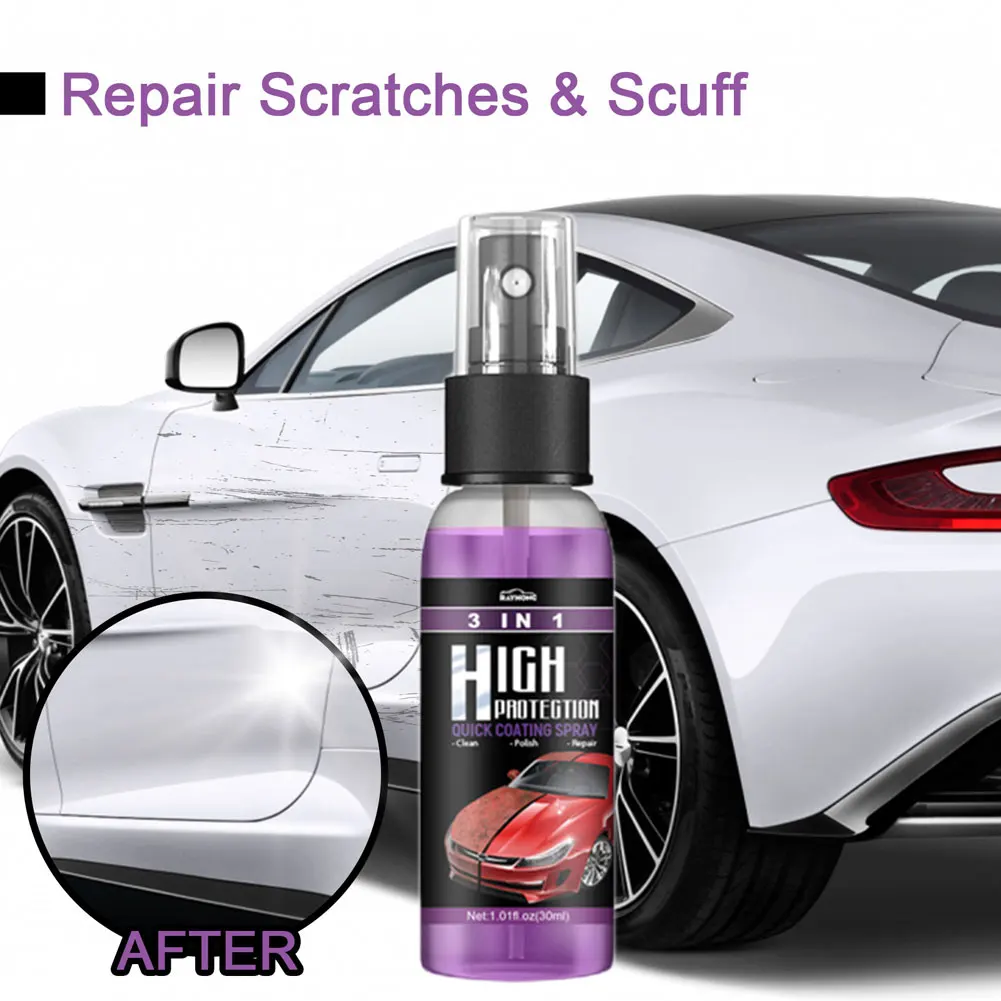 3 in 1 High Protection Quick Ceramic Coating Nano Spray Car Coating Wax Polishing Spray Plastic Refresh Fast Fine Scratch Repair