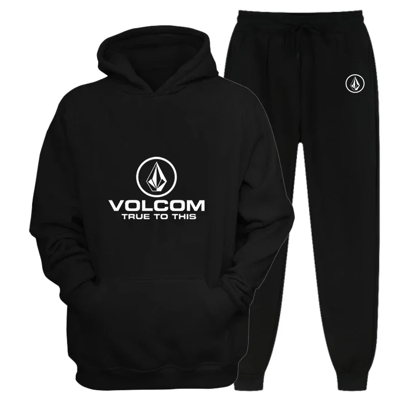 Men's VOLCOM Spring and Autumn Outdoor High Quality Hoodie Set, Sports Mountain Hoodie, Fashion and Leisure 3
