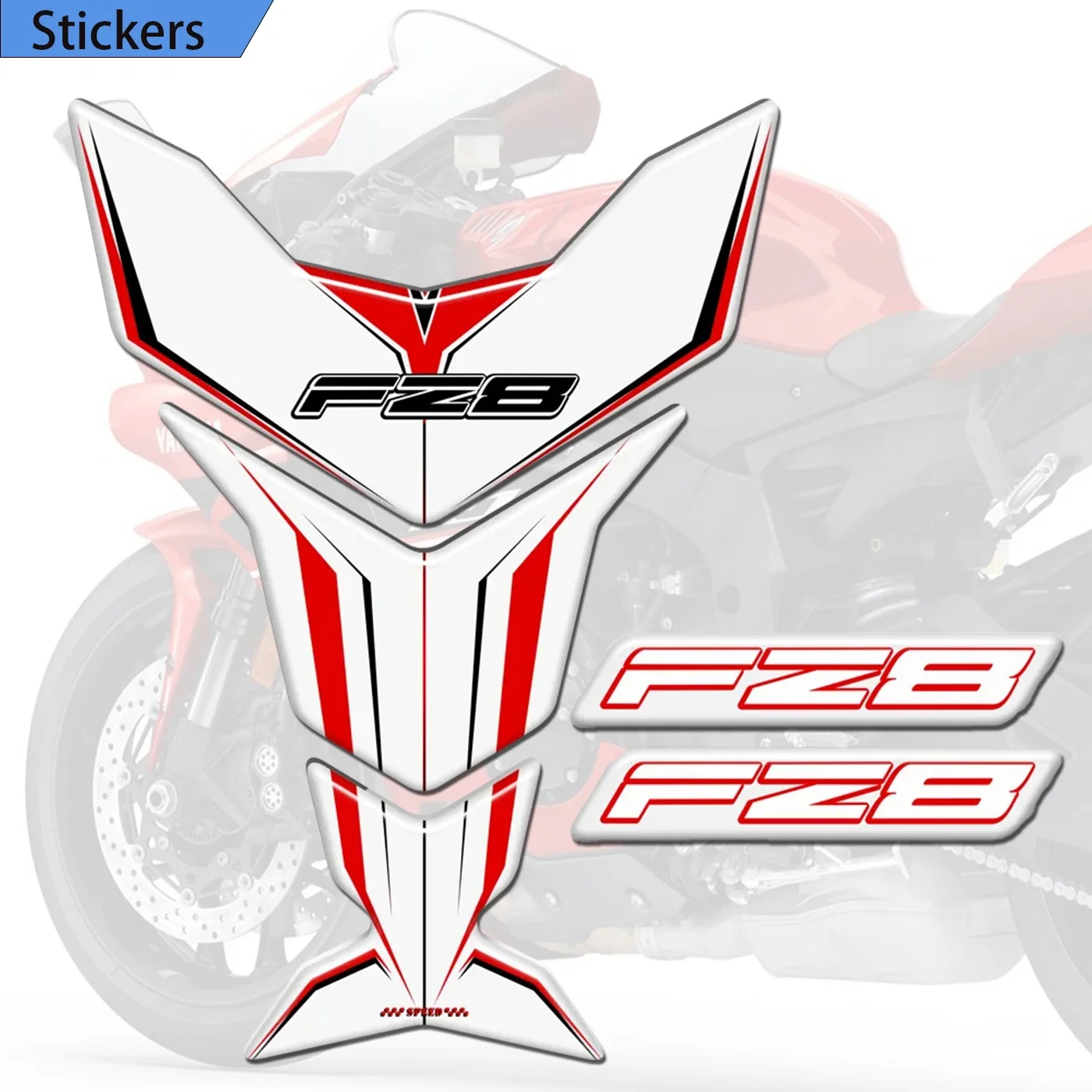 For Yamaha FZ8 S 3D Tank Pad Protector Decal Kit Stickers Case Knee Motorcycle