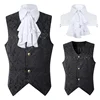 2024  Vest Men Renaissance Steampunk Coat Gothic Jacquard Waistcoat Single Breasted Business Formal Dress Vest for Suit 1