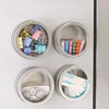 Magnetic Fridge Organiser Round Tin Box With Magnet Kitchen Spice Storage Box Home Office Organisers With Transparent Cover 2