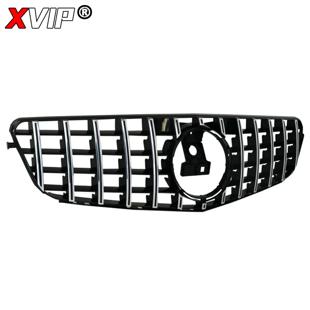 XVIP 크롬 다이아몬드 스타일 프론트 범퍼 그릴, 메르세데스 벤츠 C 클래스 W204 2008-2014 C180 C200 C280 용, 블랙 GTR 스타일 그릴