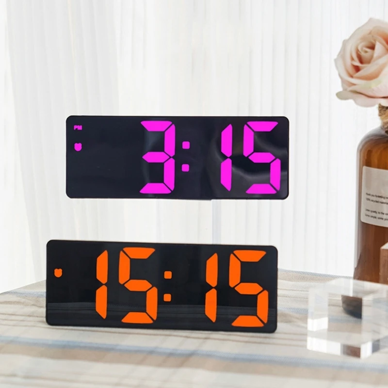Functional Digital Alarm Clock LED Digital Alarm Clock with Alarms Date Temperature Display for Track Time 3