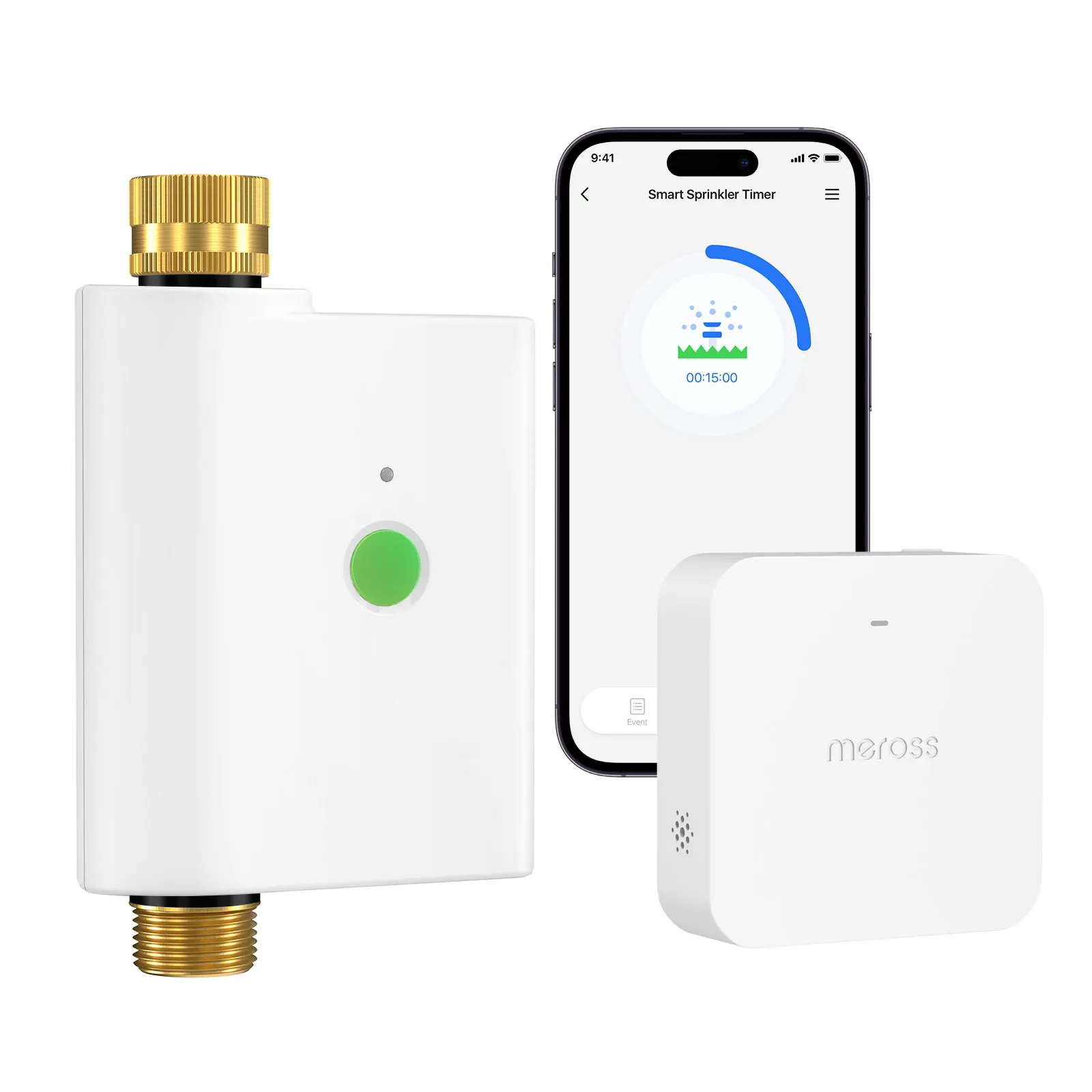 Meross Smart Sprinkler Timer Wifi Hose Faucet Timer with Brass with Tracking & Alerts Function smart watering valve