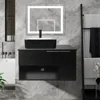Bathroom Vanity, Modern Wall Mounted Bathroom Vanity with -Door and -Drawer, Modern Floating Bathroom Cabinet 1