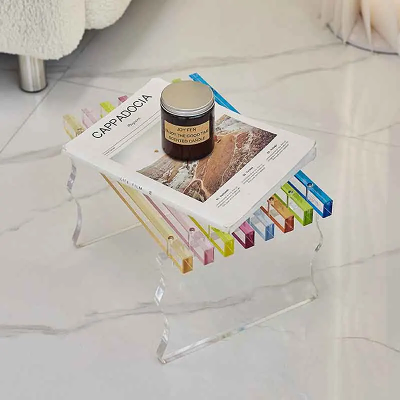 Acrylic Rainbow Stool, Creative Bench, Shoe Changing Stool, Luxury Leisure Seats, Colored Chair, Nordic Furniture, Customized