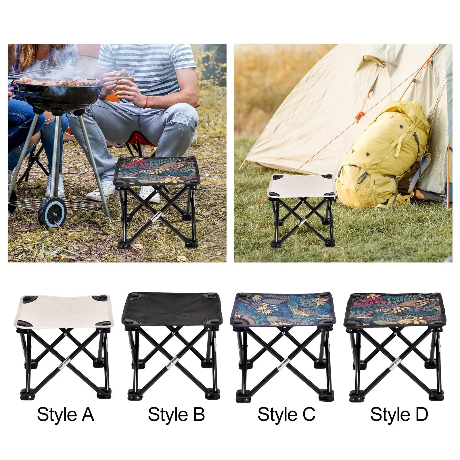Folding Stools Lightweight Wear Resistant Reusable Aluminum Alloy Camping Chair