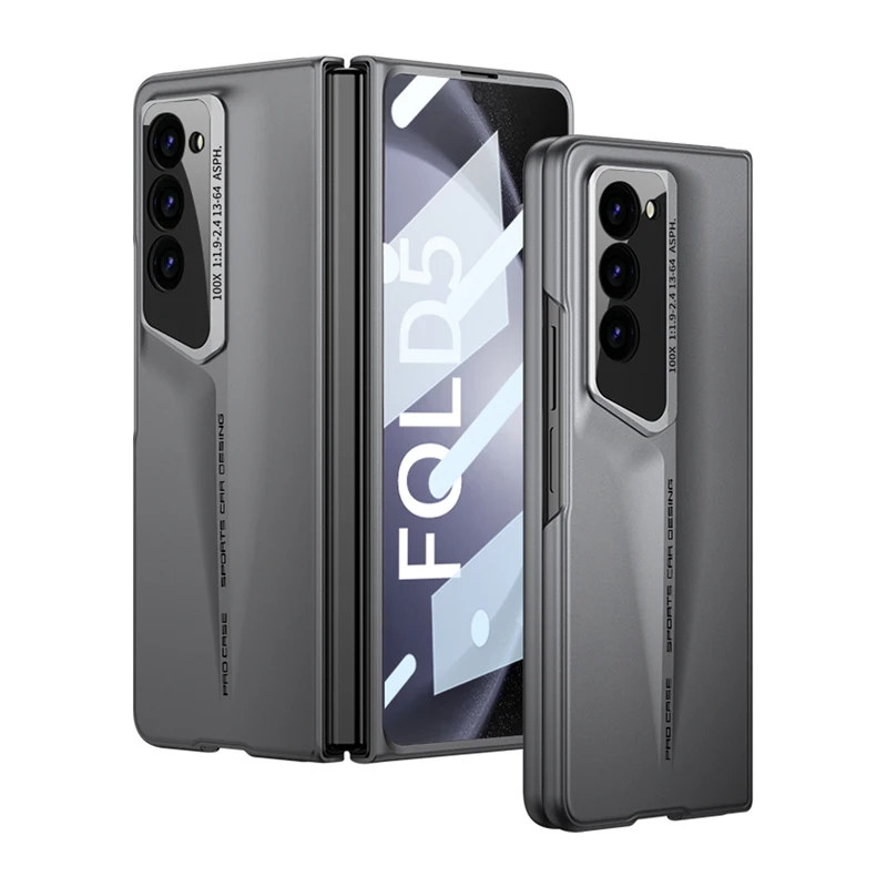 For Samsung Galaxy Z Fold 5 Case GKK Blade Super Thin Hard PC Skin Feel Slim Folding Cover + Front Tempered Glass