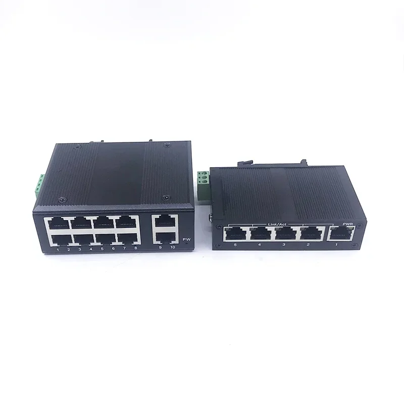 

Unmanaged MINI 5/10port 10/100M 5V-58V 5/10port 100M port industrial ethernet switch Lightning protection 4KV, anti-static 4KV