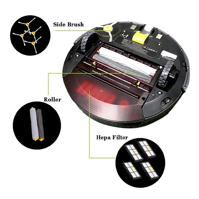 For IRobot Roomba 850 860 861 866 870 880 890 960 980 981 985 Vacuum Cleaner Main Side Brush Hepa Filter Mop Rag 5