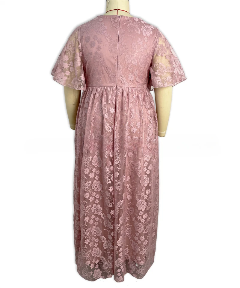 chinese dress ladies Pinkblush White Lace Overlay Plus Maternity Maxi Dress