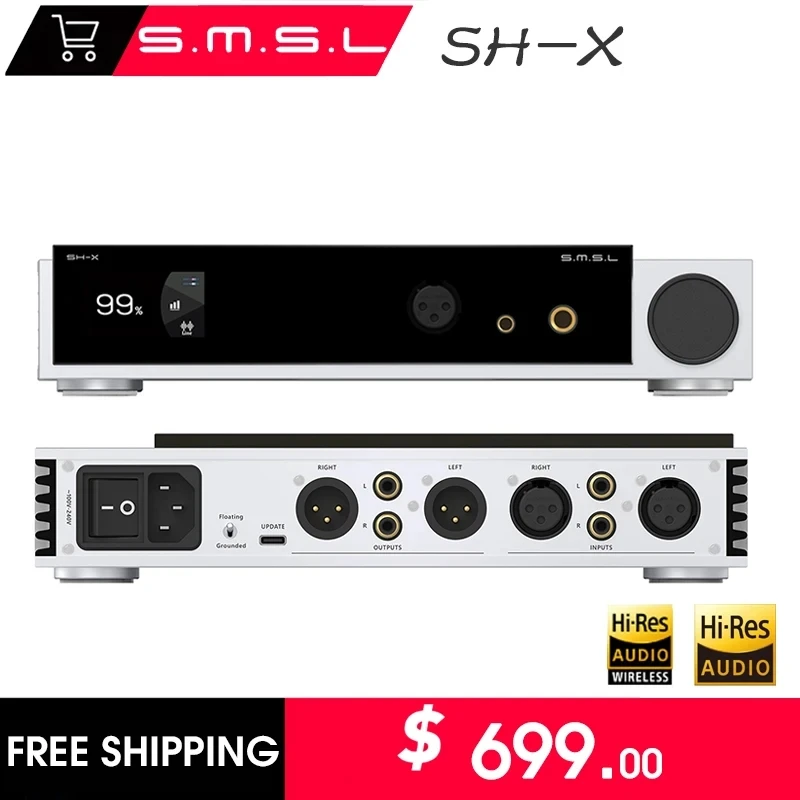 Smsl SH-Xハイ出力パワーヘッドフォンアンプ、Hi-Fiバランス