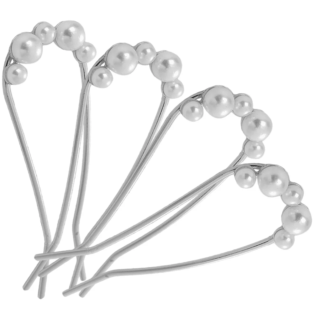 

4 Pcs Hairpin Sticks for Long Korean Version U Shaped Pins Alloy Bun Decorative