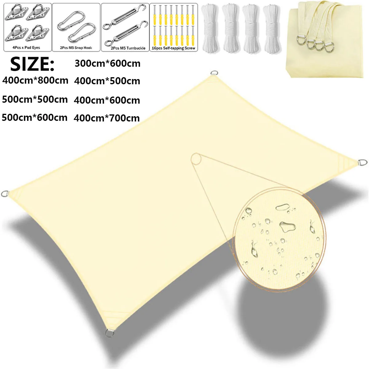 

Shade sail, Square-Rectangular-Large size