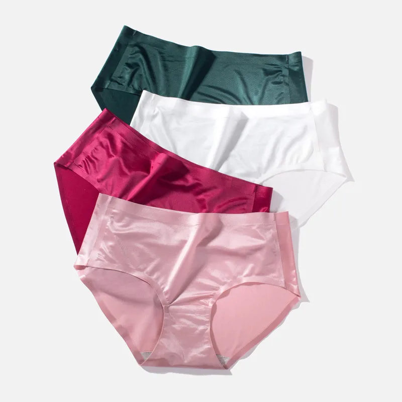 

Women’s Panties Female Seamless Underwear Ice silk Comfortable Underpants Mid-waist Breathable Briefs Lingerie Thong