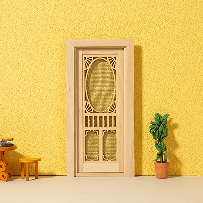 1/12 Dollhouse Miniature Wood External Single Door Wooden Window
