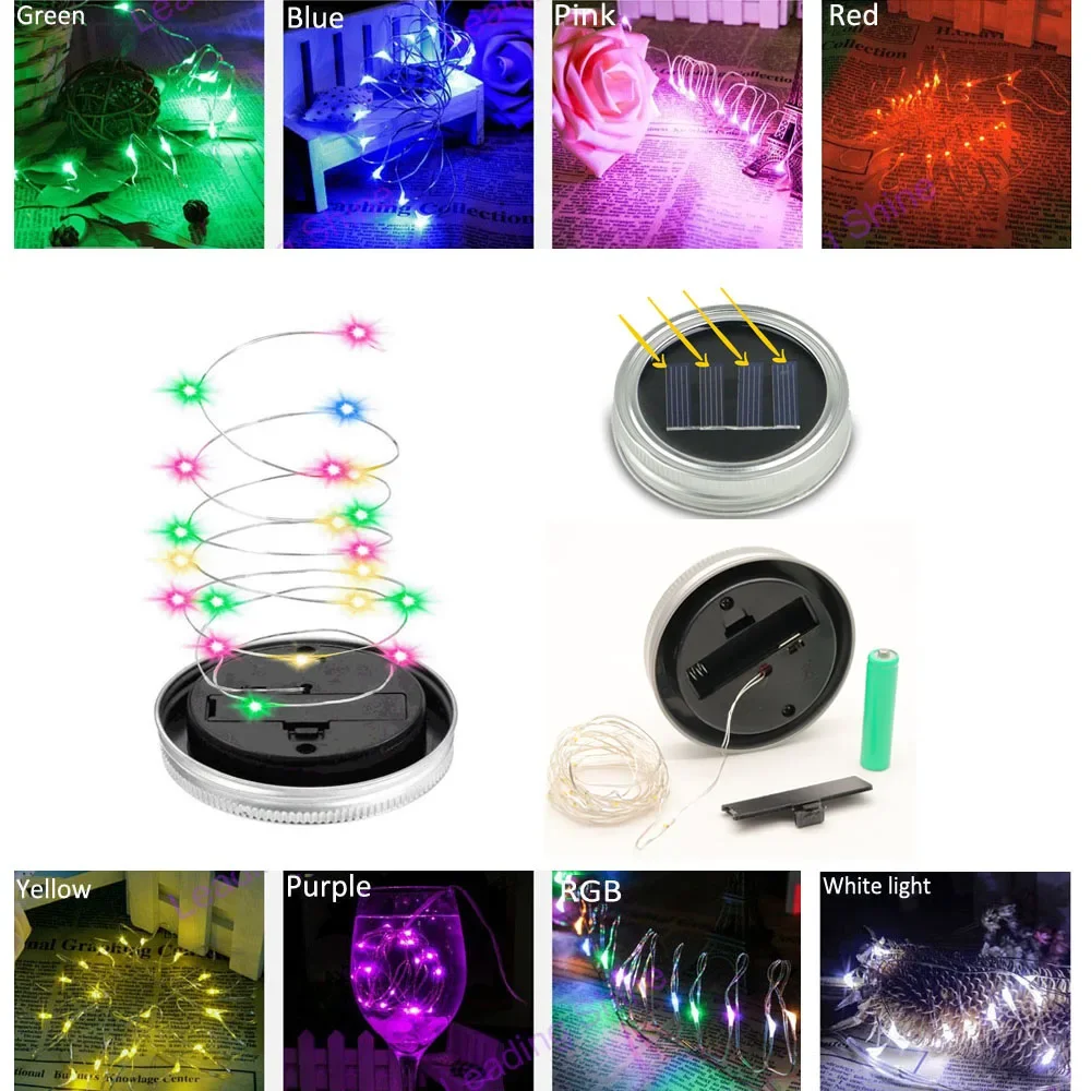 

Solar Led Bottle Light Cap Outdoor Colorful Led Tinsel Garden Fairy Lights Garland Waterproof Wedding Christmas Holiday Decor