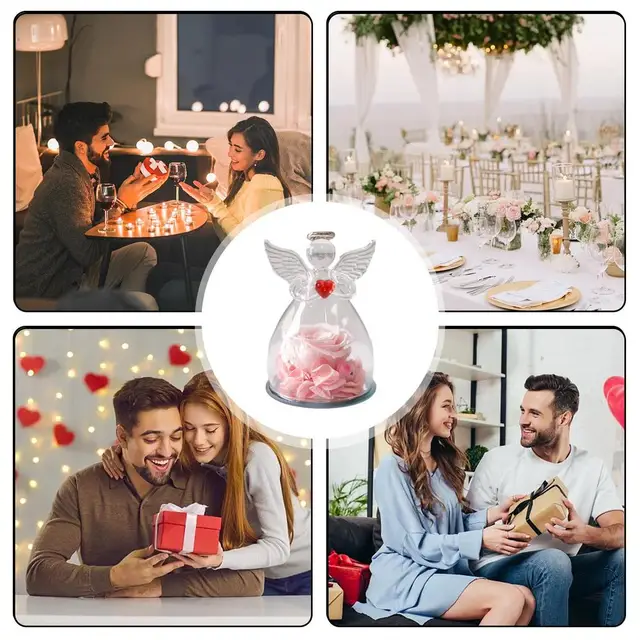 Rosa Stabilizzata Con Collana - Regalo Donna, Rosa Vera Eterna, Per San Valentino O Festa Della Mamma