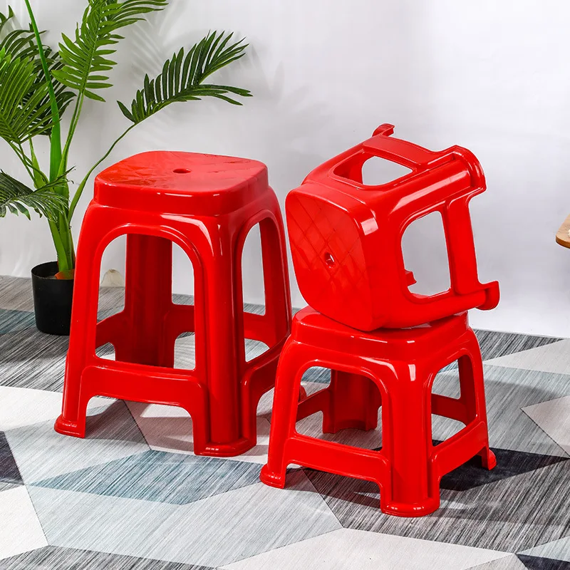 

Red plastic stool