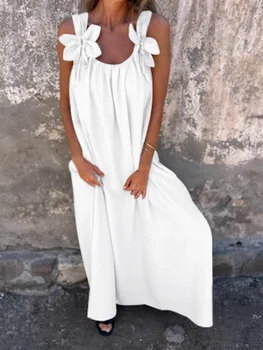 V-neck Solid Color Short Sleeved Lace Up Women's Dress High Street Fashion Elegant Commuting Style Summer Dresses 1
