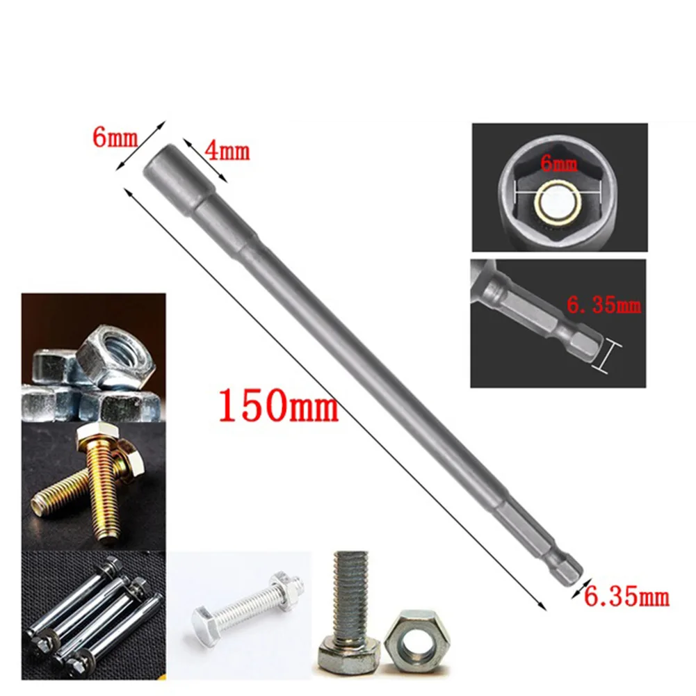 150mm lang 6mm-19mm Sechs kant mutter Treiber Bohrer Steckschlüssel Verlängerung hülse elektrische Schraubens chl üssel Verlängerung hülse – Detail 5