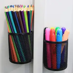 Pencil Holder Good Ventilation Mesh Space-saving Metal Multifunction Desktop Magnetic Basket Pen Storage Box Makeup Organizer