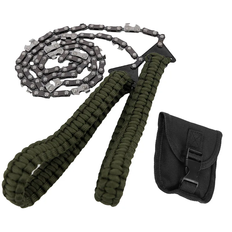 

11 Tooth Handheld Chains Saw Portable Survival Hand Zipper Saw Wire Saw Outdoor Hiking Wood Cutting Tool with Bag Camping Gear