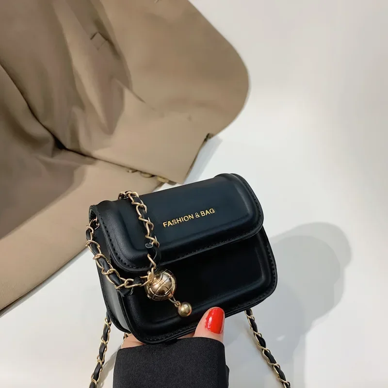

New Women Bag Girls Mini Crossbody Bag Lipstick Bag Adjustable Chain Soft Versatile Decoration White Black Fashion Wallet Purses