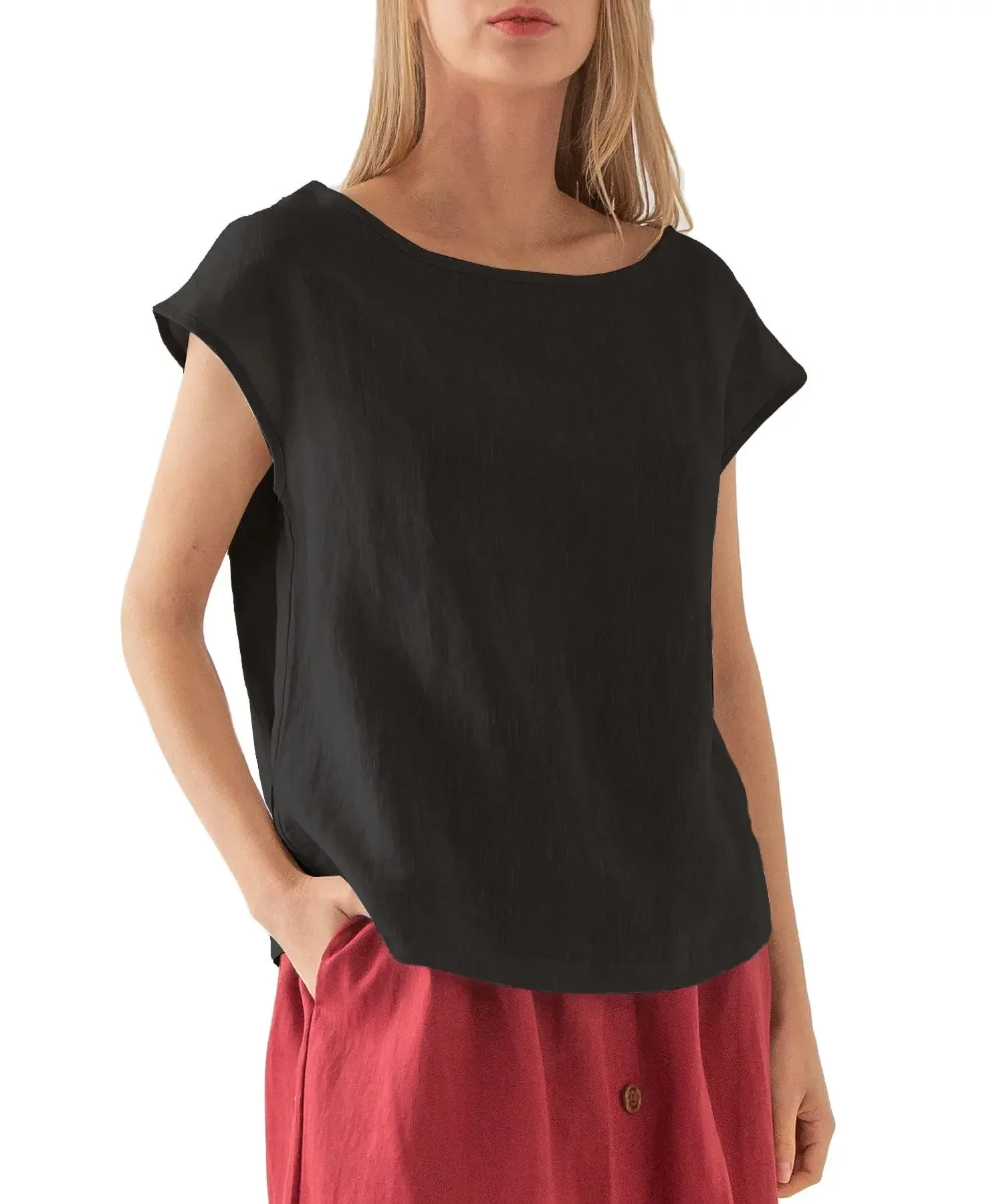 

Linen casual short-sleeved T-shirt GRAY22