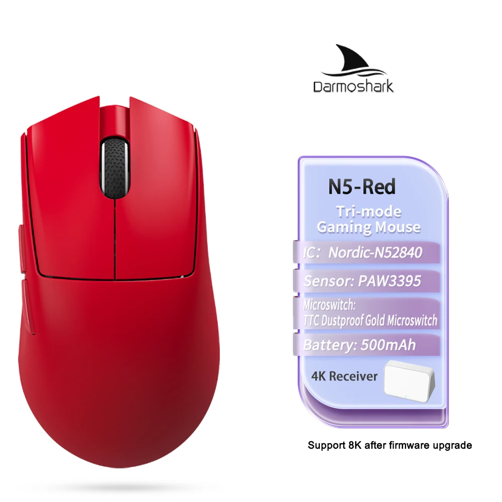 【値下げ】 Mouse Wireless Gaming 8K 4K N5 Darmoshark Tri Nordic Mode マウス・トラックボール